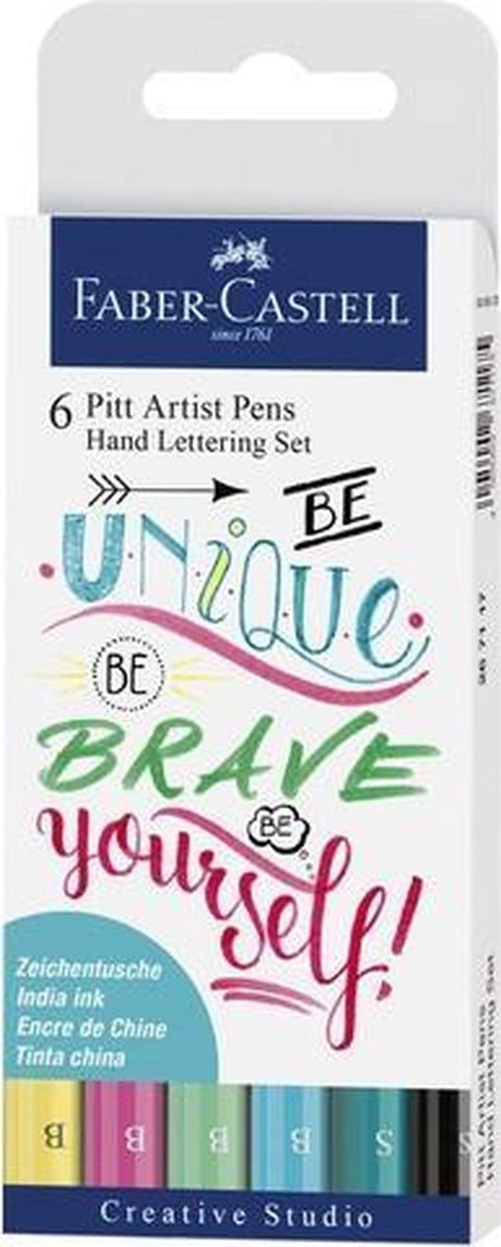 Faber-castell penselpen - tegnepen - pitt artist pen - håndskriftsæt være unikt - 6-delt - fc-267116
