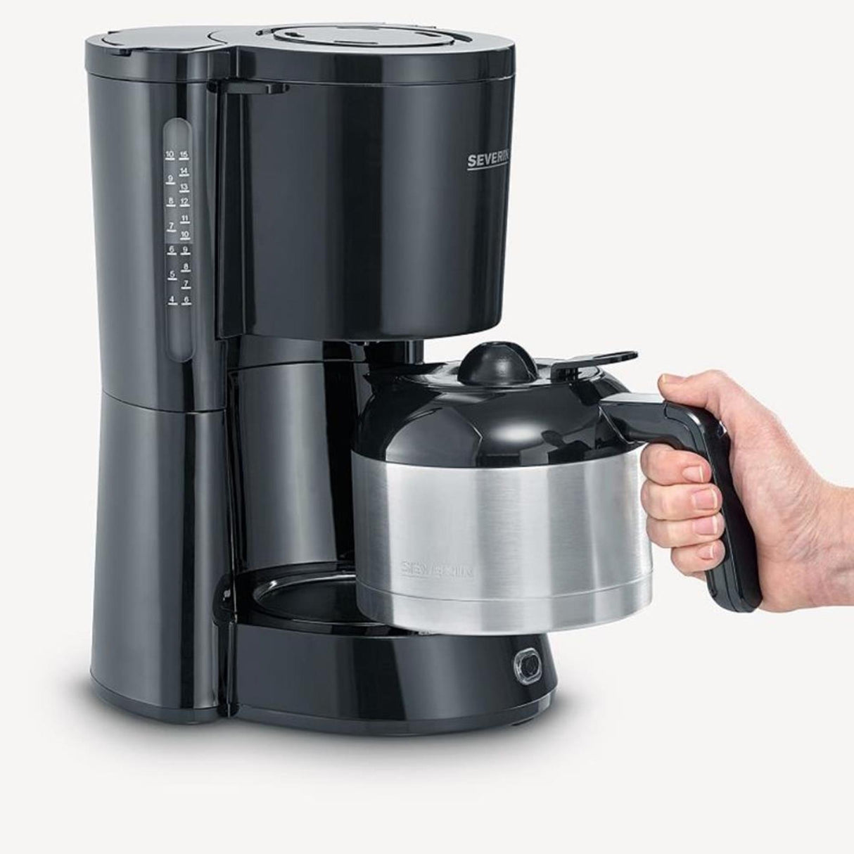 Severin kaffemaskine 8-kops med termokande 1000w sort