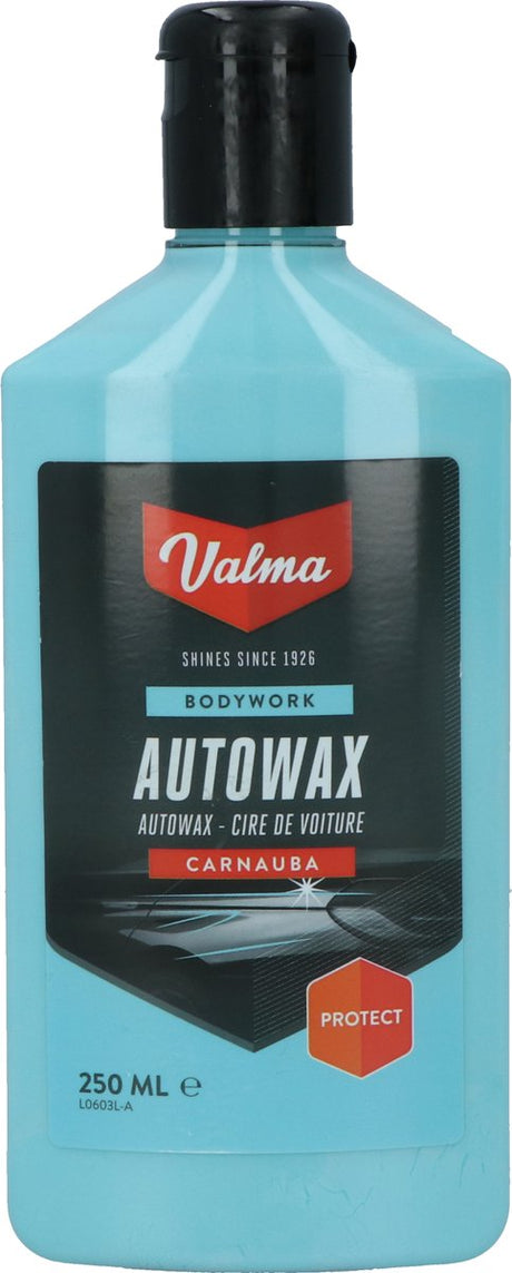 Valma bilvoks - med carnaubavoks - giver optimal glans - til bil, campingvogn, autocamper eller båd - langtidsbeskyttelse mod alle vejrpåvirkninger - til alle typer maling - 250ml