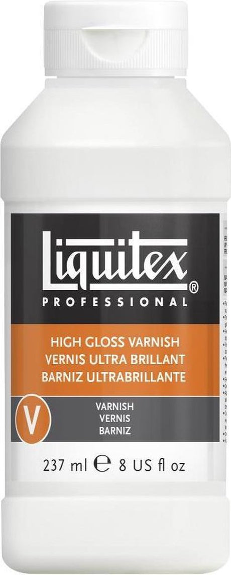 Liquitex proffessional 126608 højglans lak 237 ml – akryl lak højglans | UV-beskyttelse | gulner ikke | til akrylmaling - højglans lak