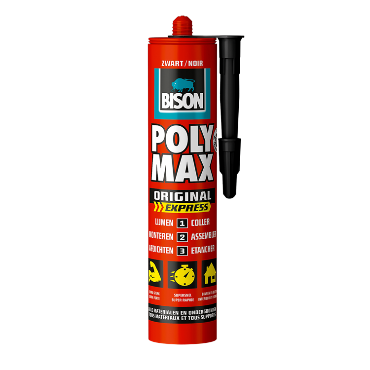 Bison 1029810 - f. poly max® express 425 g sort | 3 stk