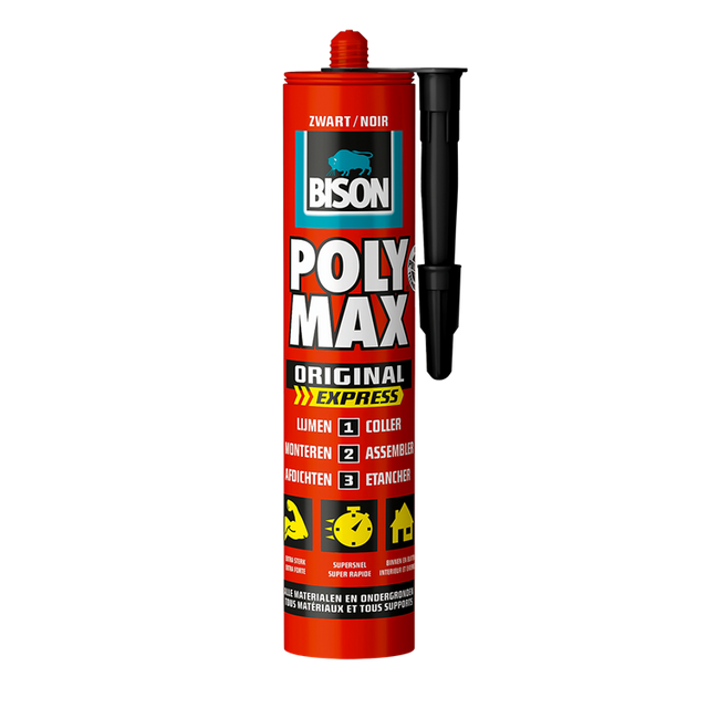Bison 1029810 - f. poly max® express 425 g sort | 3 stk