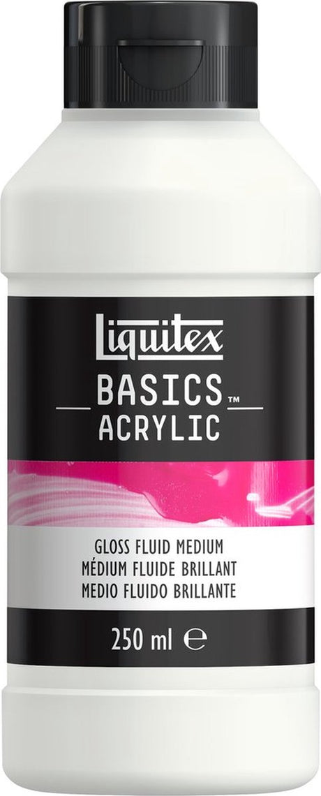 Liquitex 8870302 basics gloss fluid medium 250 ml – flydende akryl medium, blank transparent