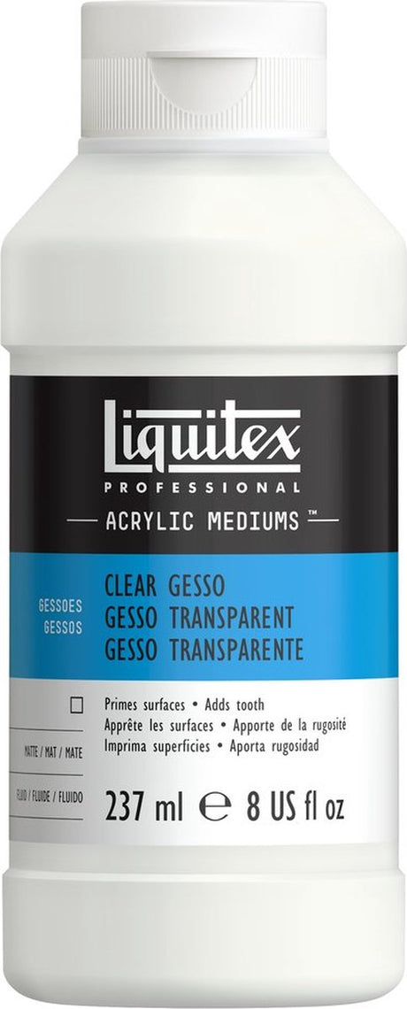 Liquitex 7608 professionel klar gesso 237ml – gennemsigtig akryljord til lærred blandede medier - gennemsigtig gesso