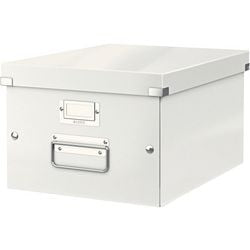 Leitz wow click store middelgrote opbergdoos - 85% gerecycled karton - 28.1 x 37 cm (bxd) - voor a4 formaten - ideaal voor kantoor en thuiswerken - wit