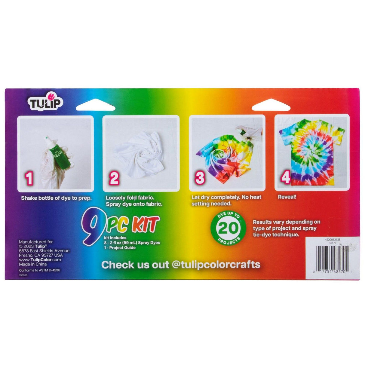Tulip one-step tie dye • spray dye regnbue