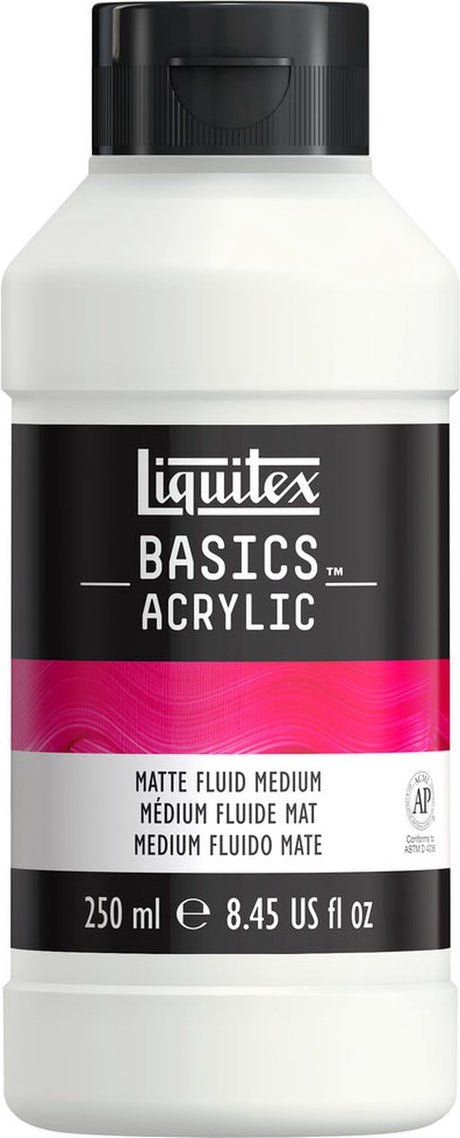 Liquitex 1041005 basics flydende mat medium 250 ml – akryl medium mat | fortyndet collage lim