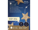 Lumineo micro LED dekorativ string belysning 10 lamper varm hvid med træ