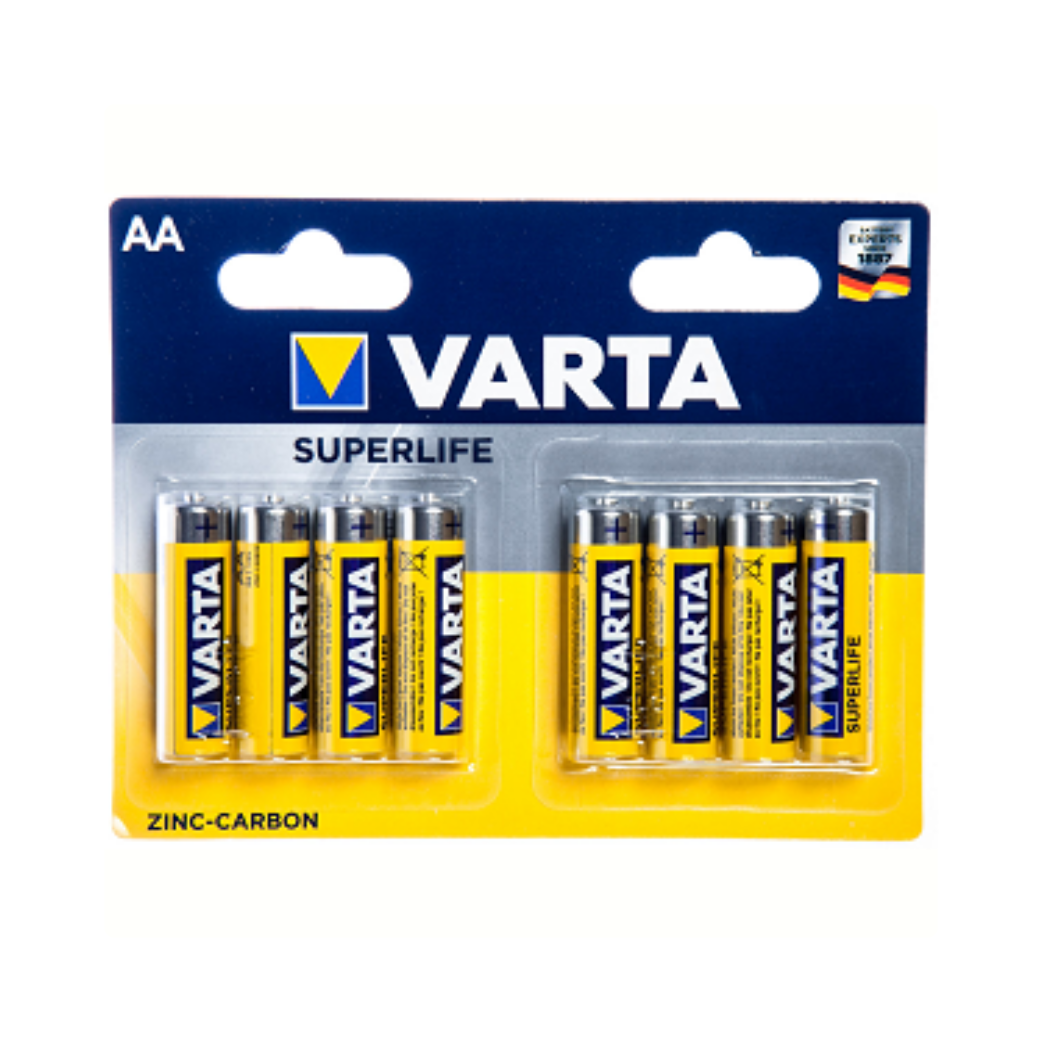 Batterier AA Superlife R06 1.5V Zink-Carbon 8 stykker