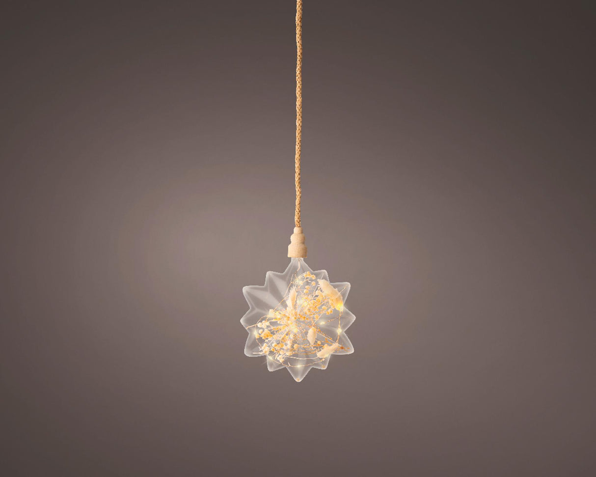 Lumineo micro LED stjerne med tørrede blomster ø 19cm