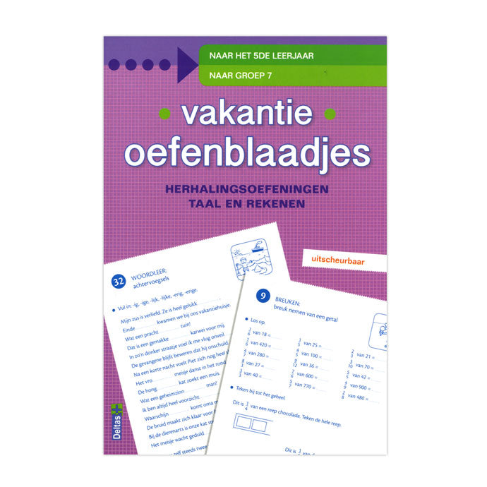 Deltas ferieøvelsesark, gentagelsesøvelser i sprog og regning