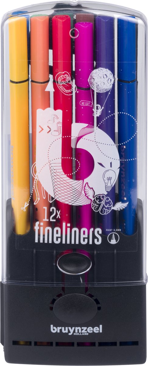 Bruynzeel teenagere 12 fineliners med trekantet greb