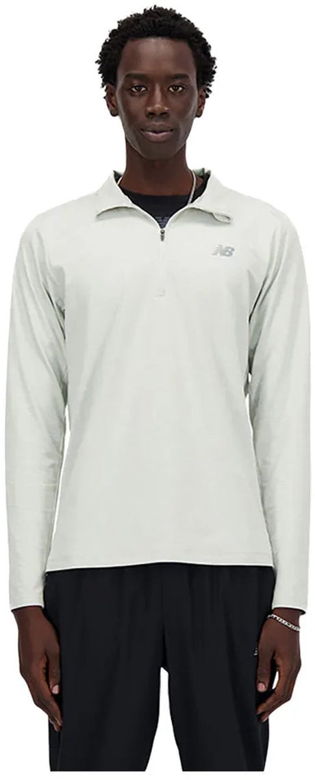 New balance space dye 1 4 zip heren sporttrui - atletic grey s