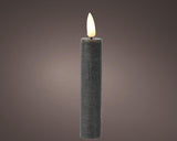 Lumineo LED middagslys med flimrende flammegrå dia2x16cm voks med 6 timers timer