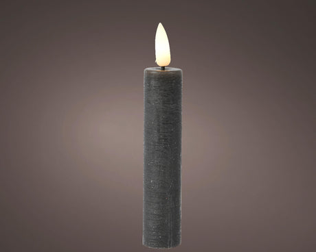 Lumineo middagslyssæt LED flamme 16cm grå 2-delt