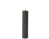Lumineo LED middagslys med flimrende flammegrå dia2x16cm voks med 6 timers timer