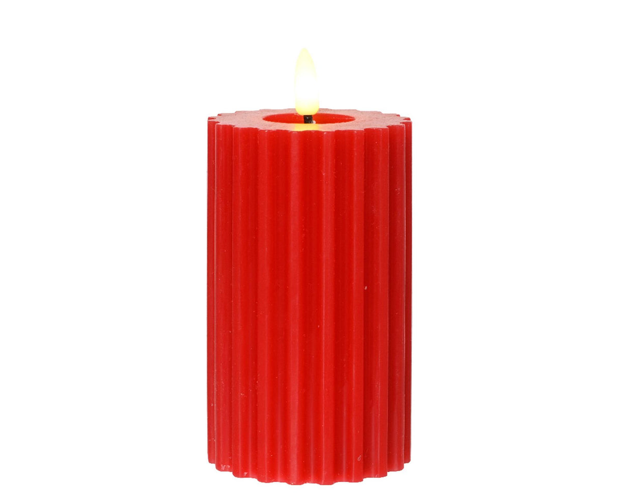 Lumineo lys LED flamme ribbet 15cm rød