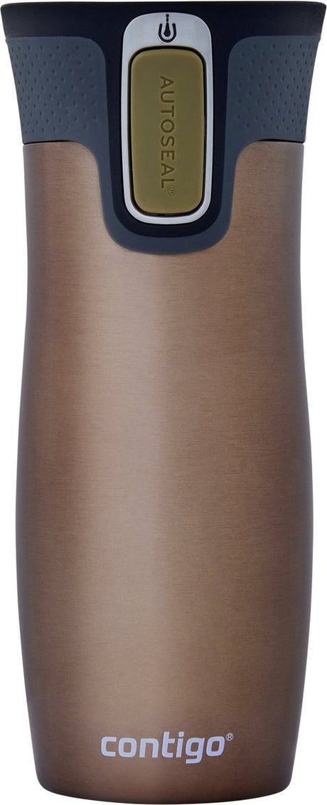 Contigo west loop autoseal termokop, rustfrit stål isoleret kop, kaffekop-to-go, BPA-fri, lækagesikker kop-to-go med let at rengøre låg, holder varmen i op til 5 timer, 470 ml | latte