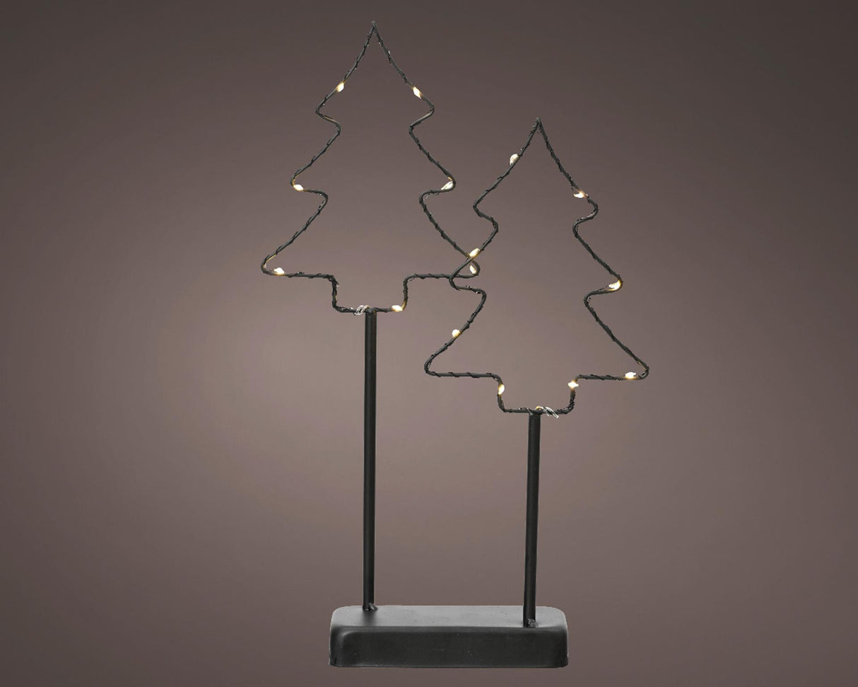 Lumineo juletræer LED på standard metal h35cm