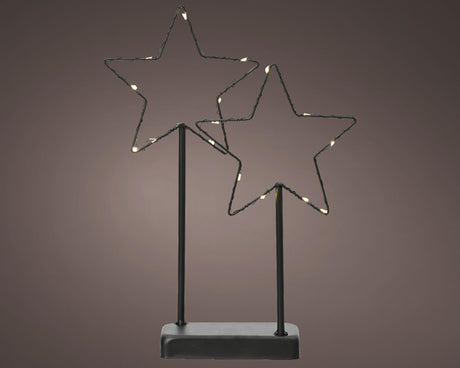 Lumineo stjerne LED på standard metal h34cm