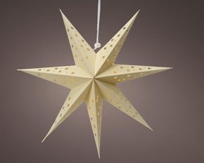 Lumineo star LED karton 40cm med timercreme