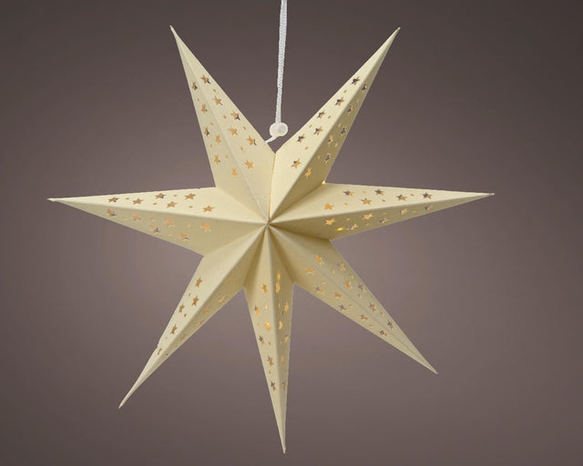 Lumineo star LED karton 40cm med timercreme
