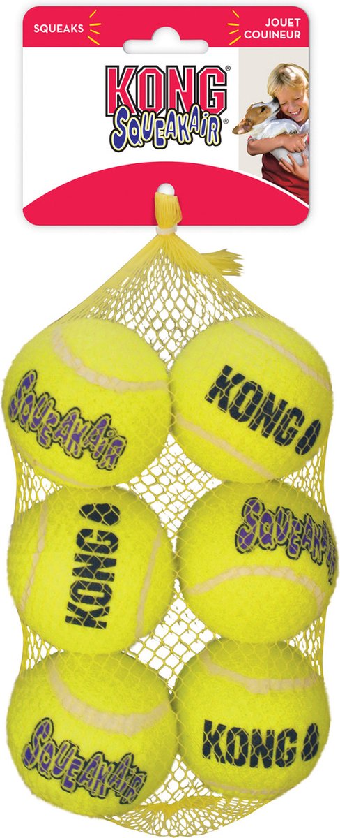 Kong squeakair ball - hundelegetøj - 6 stk