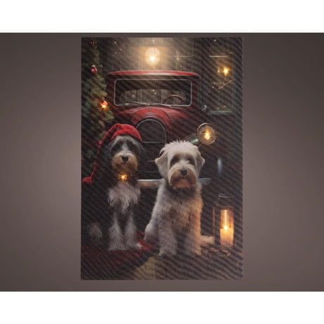 Lumineo julelærred hunde LED 38x58cm