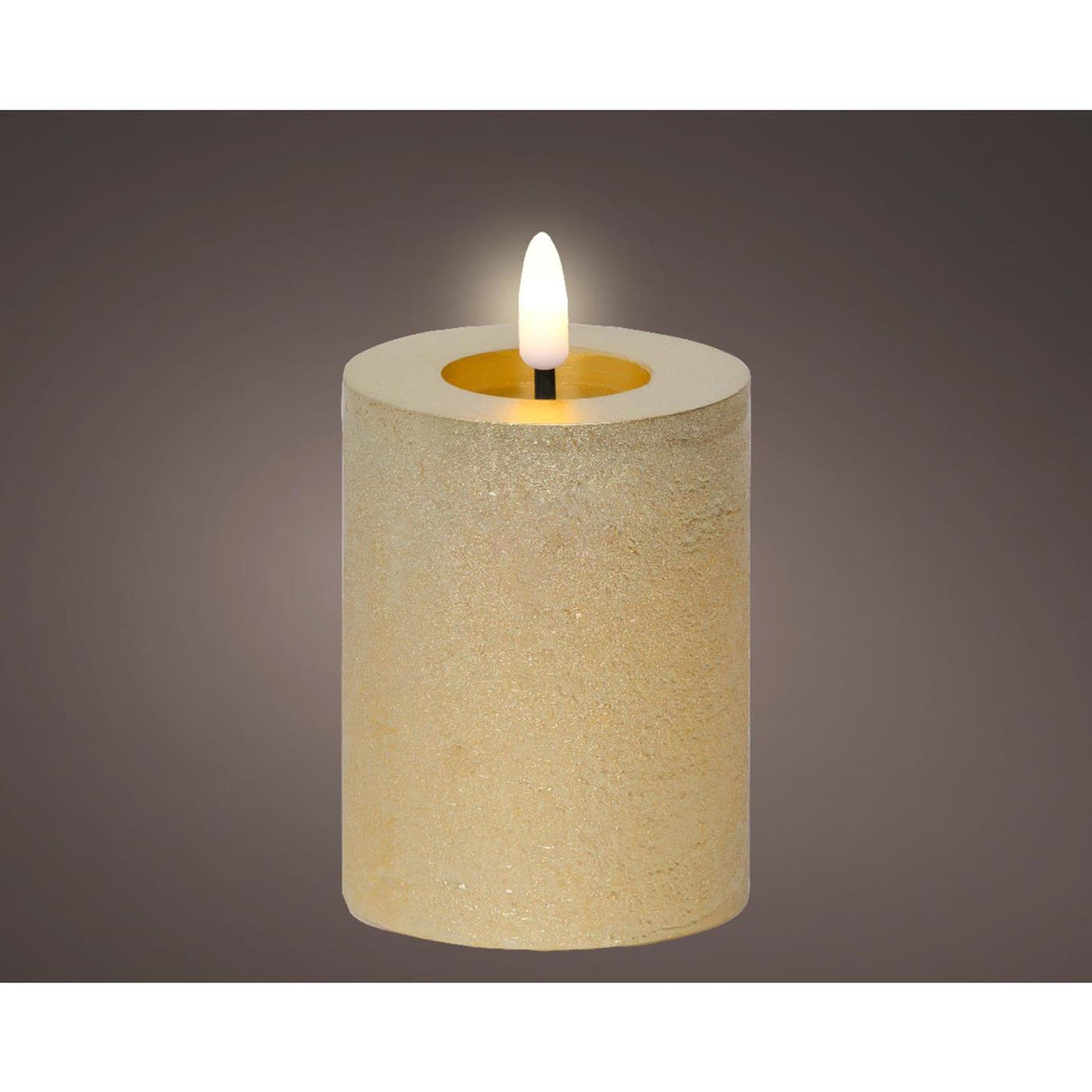 Lumineo LED stearinlys voks guld ã˜7xh11,3cm varm hvid
