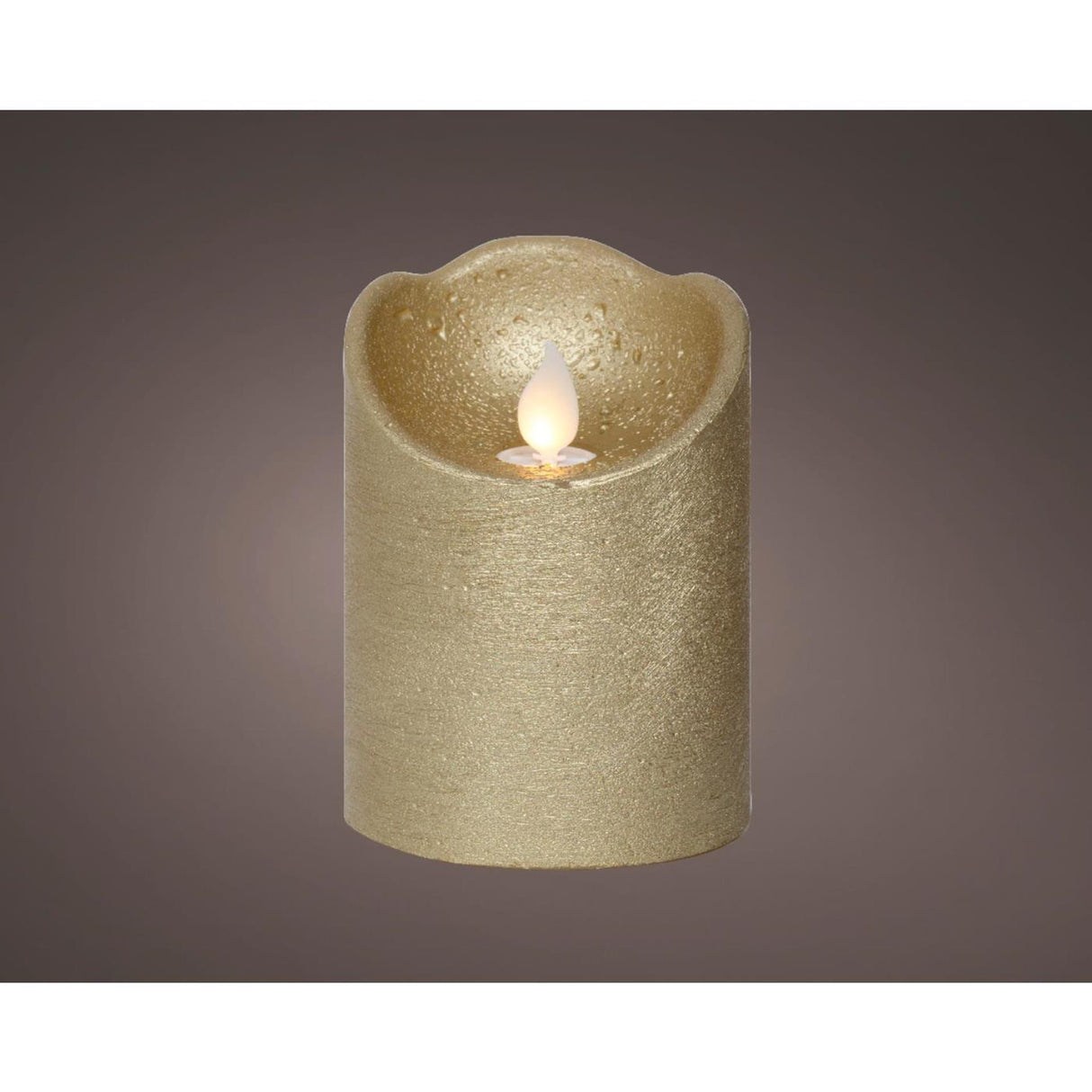 Lumineo LED bølgende lys voks guld ø7,5xh10cm