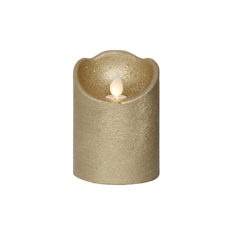 Lumineo LED bølgende lys voks guld ø7,5xh10cm