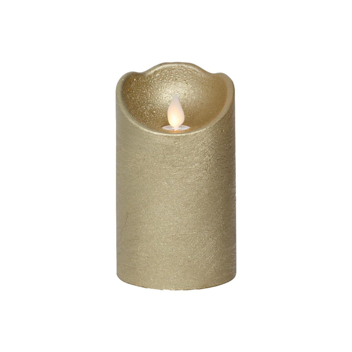 Lumineo LED bølgende lys voks guld ø7,5xh12,5cm varm hvid
