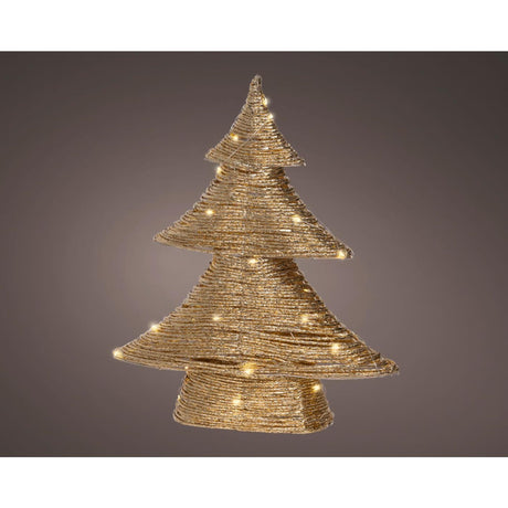 Lumineo juletræ guld LED 10x34x40cm