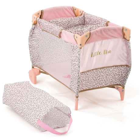 Basic lille diva foldbar dukkeseng 41x28x12 cm pink guld