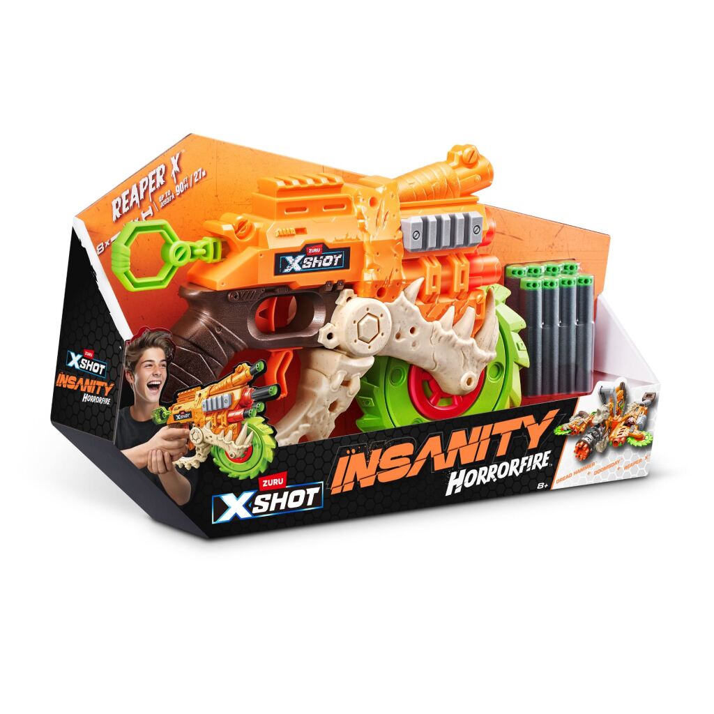 Zuru x-shot horror brandreaper blaster + 8 dartpile