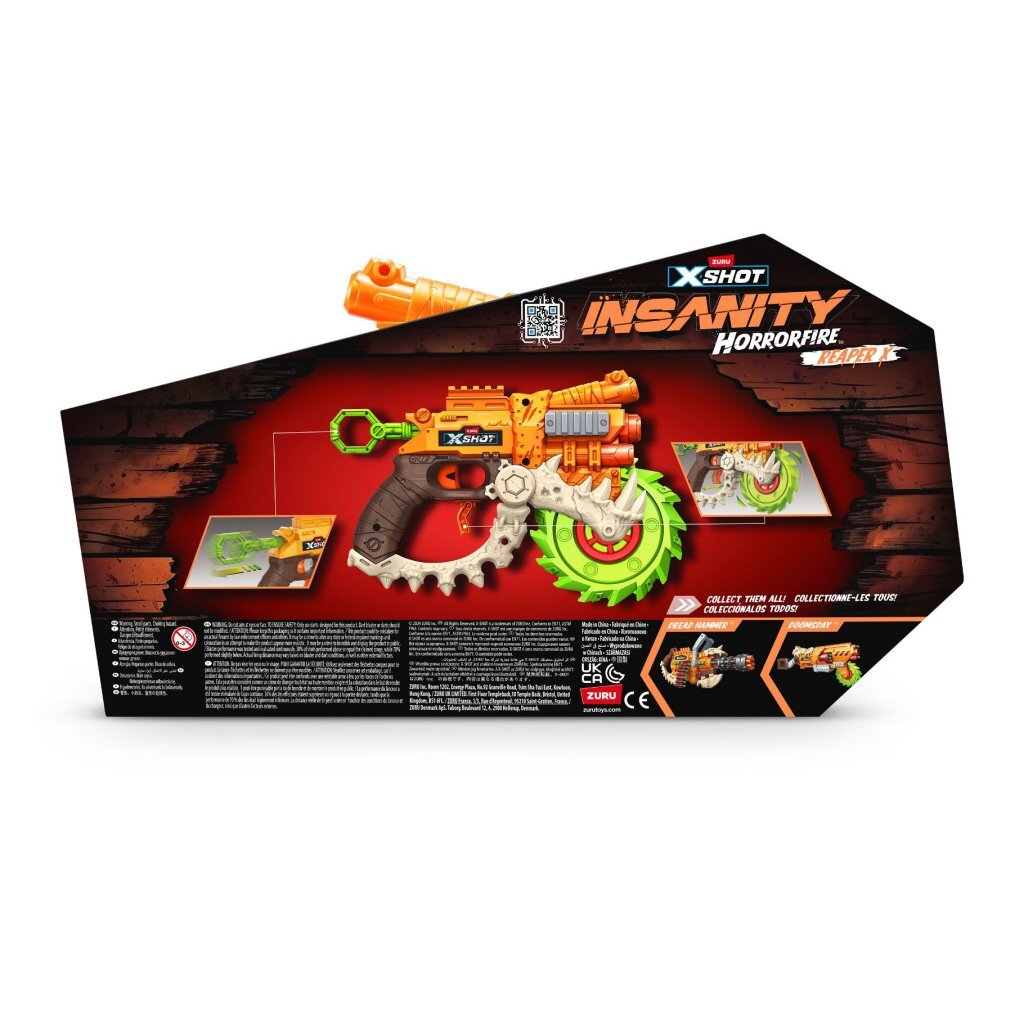 Zuru x-shot horror brandreaper blaster + 8 dartpile