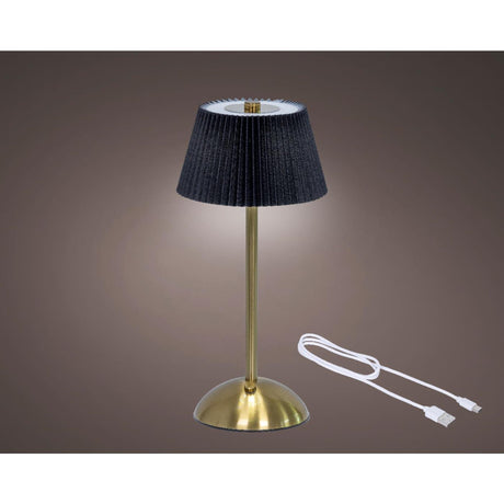 Lumineo LED bordlampe genopladelig sort h30,5cm