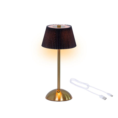 Lumineo LED bordlampe genopladelig sort h30,5cm