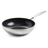 Greenpan geneva wokpande 28 cm rustfrit stål sort