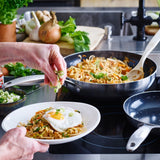 Greenpan geneva wokpande 28 cm rustfrit stål sort