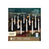 Lumineo LED flydende lys 10-delt hvid med fjernbetjening ø1,5xh15cm varm hvid