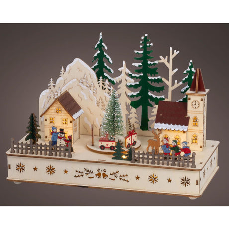 Lumineo julescene træ LED 14x28x20cm