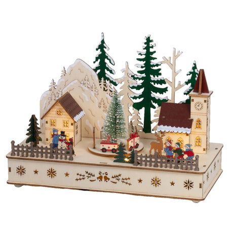 Lumineo julescene træ LED 14x28x20cm