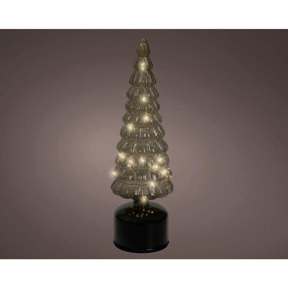 Lumineo juletræ LED glas roterende ø10x34cm