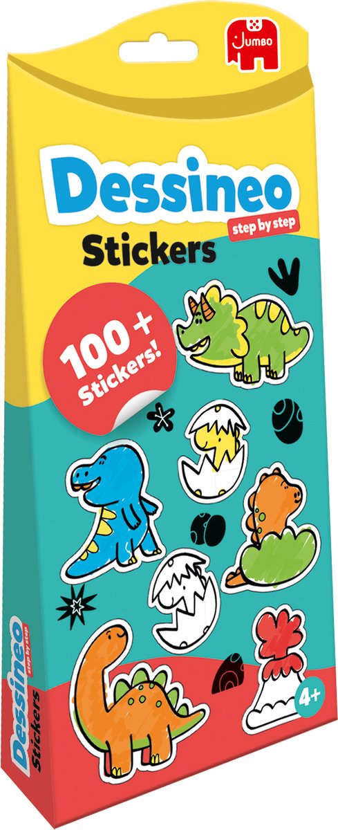 Jumbo dessineo klistermærker temapakke - dinosaurer, 4 år+