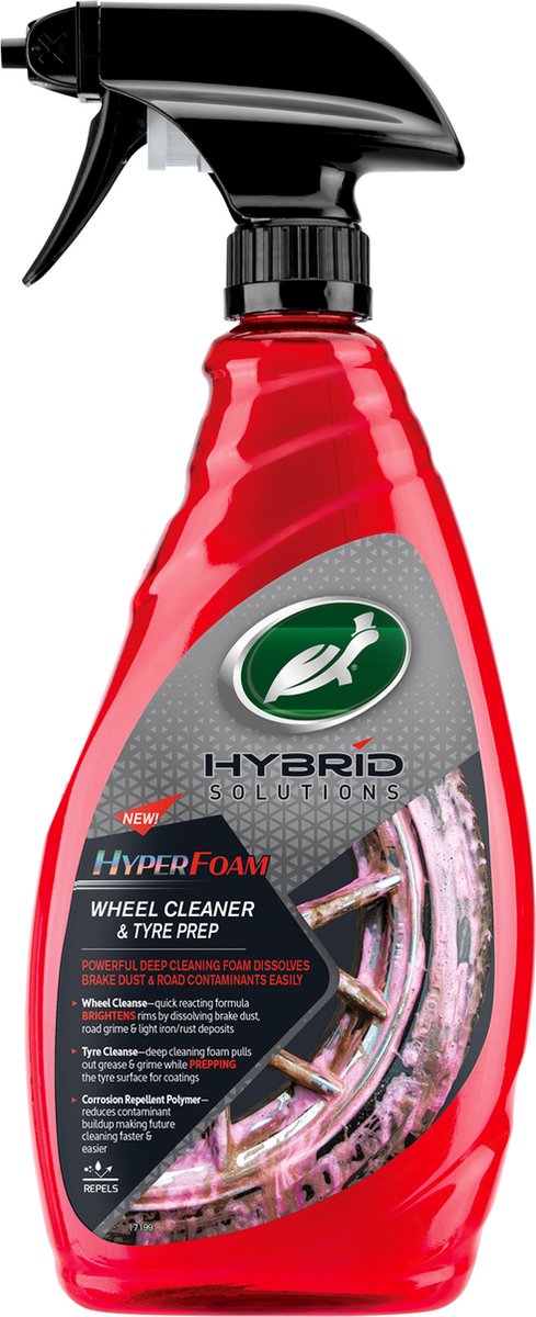 Turtle wax hs hyperfoam hjuldækrens - hurtigt reagerende formel - opfrisker fælge - opløser bremsestøv, vejsnavs og lette jernaflejringer - 680 ml