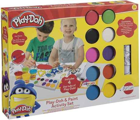 Playdoh farve- og lersæt med maling og 4 potter ler