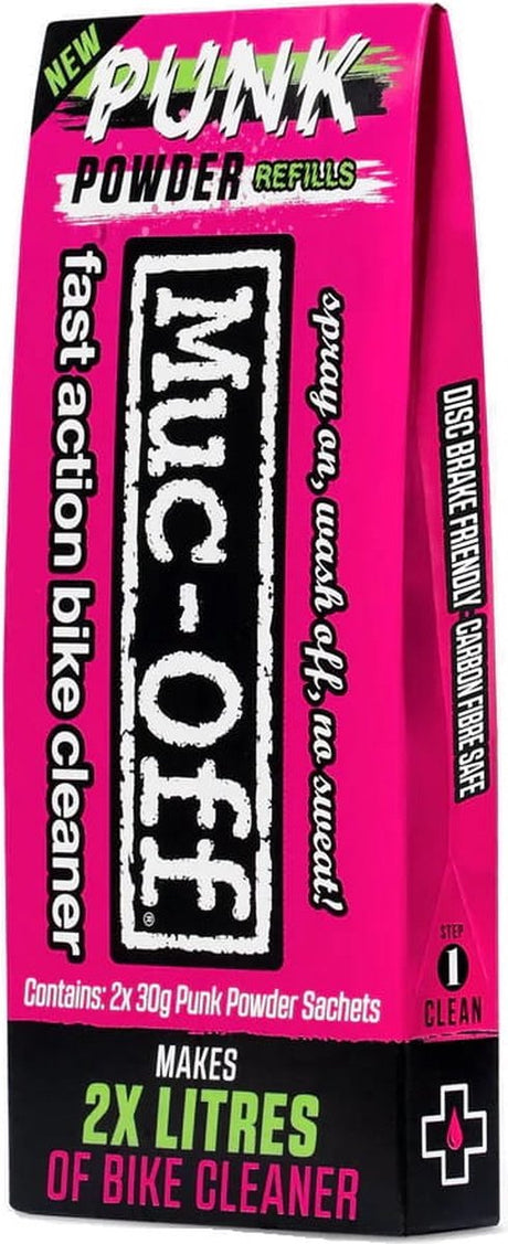 Muc-off punkpulver refills cykel-motor rengøringsprodukt polish koncentrat - 2x 30 gram