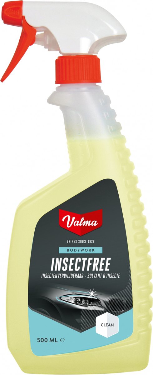 Valma insektfri - effektiv insektfjernelse - til brug på plast, glas, lak og krom - sikker til polycarbonat forlygter - nem at bruge - 500ml