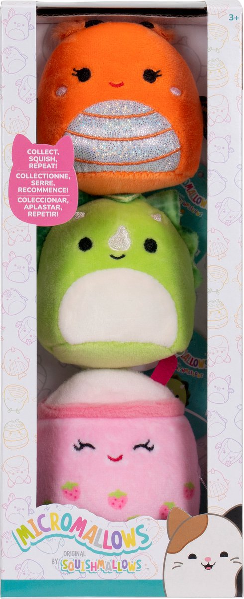 Squishmallows krammeplys - micromallows mony, tristan, victoria - 3 stk.